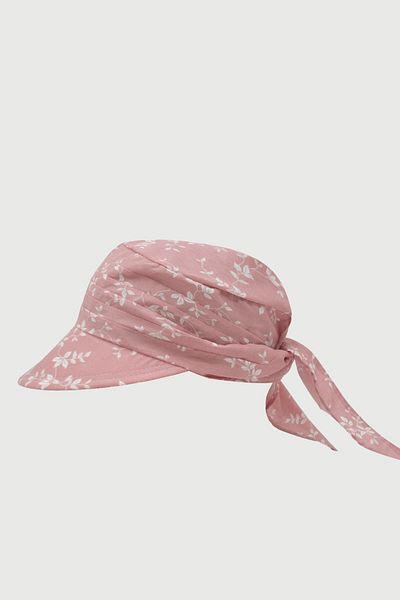 Külah Women's Tie-Up Scarf Brim Floral Patterned Beach Hat