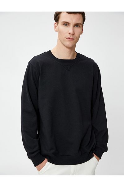 Koton Basic Sweat Crew Neck Long Sleeve with Stitching Detail