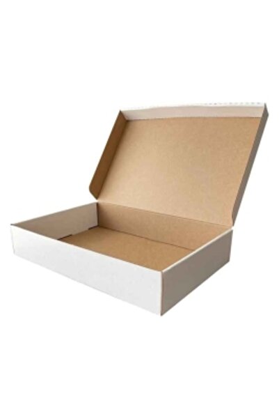 Kolicim 32x22x6cm Kutu - 1,4 Desi Kutu - Kilitli Kutu - Beyaz - 25 Adet