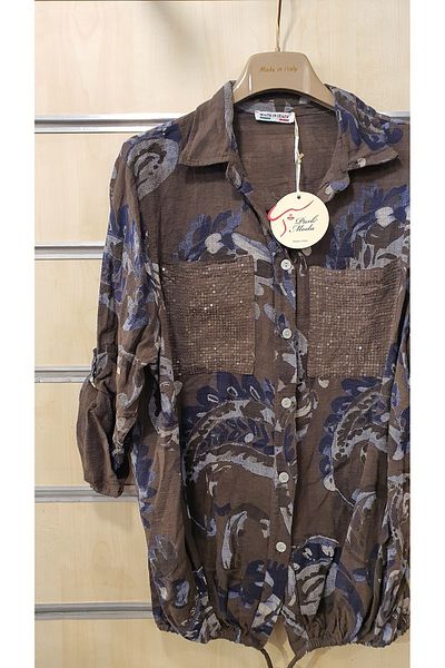 Park Moda Италианска риза с шал и пайети