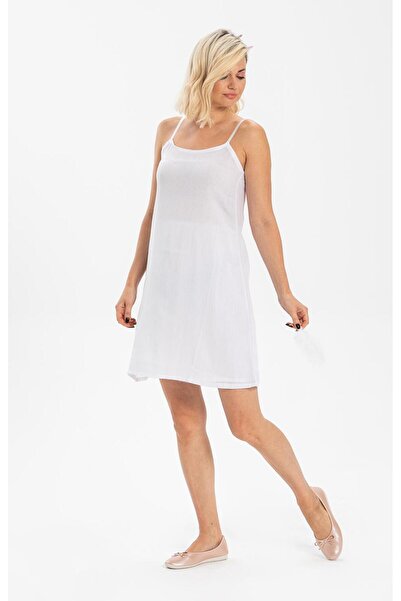 Eliş Şile Bezi White-Black Set of 2 - Adjustable Rope Strap Dress and Underskirt, Cotton Petticoat Şile Cloth Byz/S