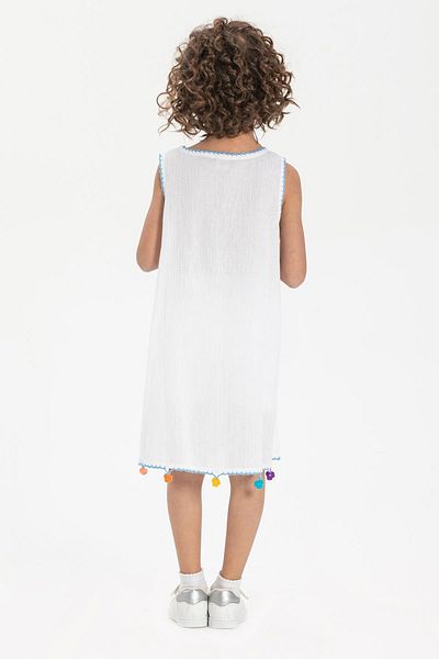 Eliş Şile Bezi Παιδικό καλοκαιρινό φόρεμα Mine Şile Diaper White Byz