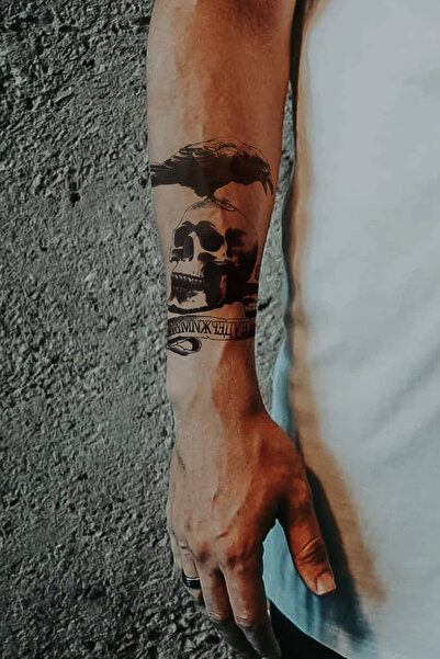 SERRANO Geçici Karga ve Kurukafa Dövme / Tattoo