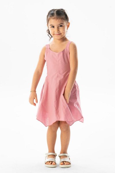 Eliş Şile Bezi Strappy Voile Emel καλοκαιρινό παιδικό φόρεμα Dusty Rose Gkrs