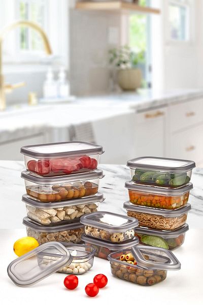HOMENIVA Set of 12 Lux Storage Containers - Breakfast Refrigerator Container Set (400Ml-670Ml-1200Ml)