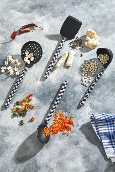 HOMENIVA 4 Piece Patterned Silicone Serving Set