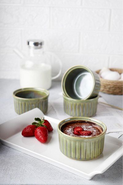 HOMENIVA 4 Hologram Porcelain Soufflé Dish – Oven Airfryer Microwave Dish