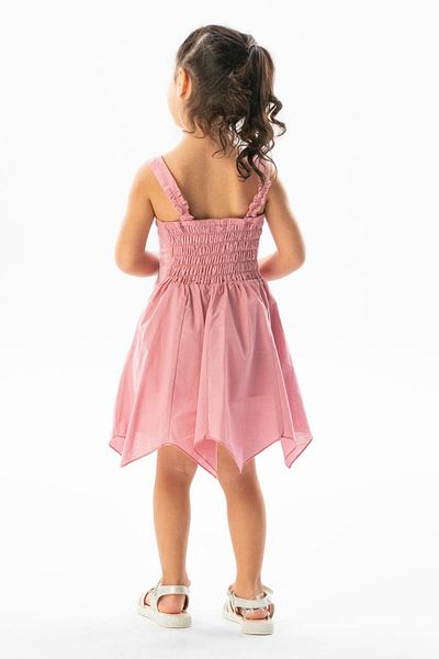 Eliş Şile Bezi Strappy Voile Emel καλοκαιρινό παιδικό φόρεμα Dusty Rose Gkrs