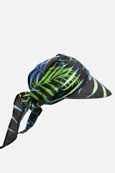 Külah Women's Tie-Up Scarf Brim Patterned Beach Hat