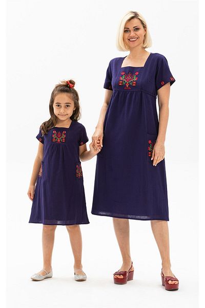 Eliş Şile Bezi Angel Sile Cloth Children's Summer Dress Purple Purple