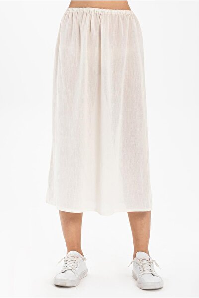 Eliş Şile Bezi Şile Cloth Elastic Waist Underskirt Full Length Women's Long Skirt Lining Set of 2 Black-Cream Syh/Krm