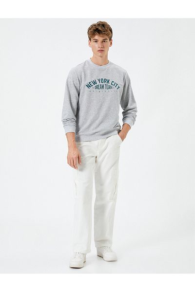 Koton College Sweatshirt Slogan Printed Crew Neck Long Sleeve