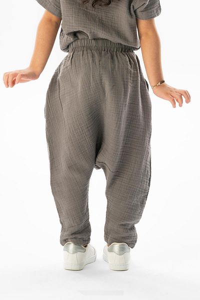 Eliş Şile Bezi Western Summer Muslin Girls' Shalwar Gray Gray