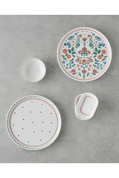 English Home Set de mic dejun din ceramică verde Enola - 8 piese, 2 persoane