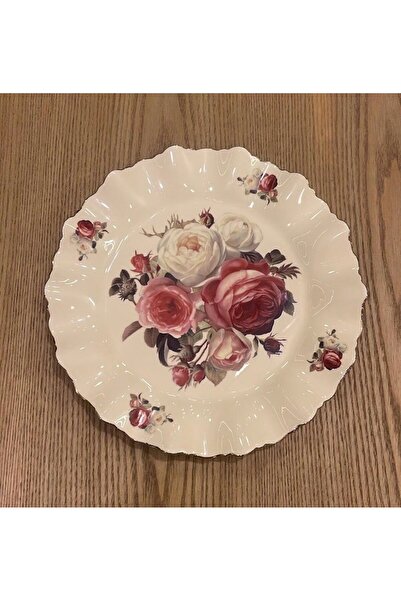 ROY KING Porcelain 6-Piece Serving Plate 25 cm Cream Gold Rose Pattern Rose