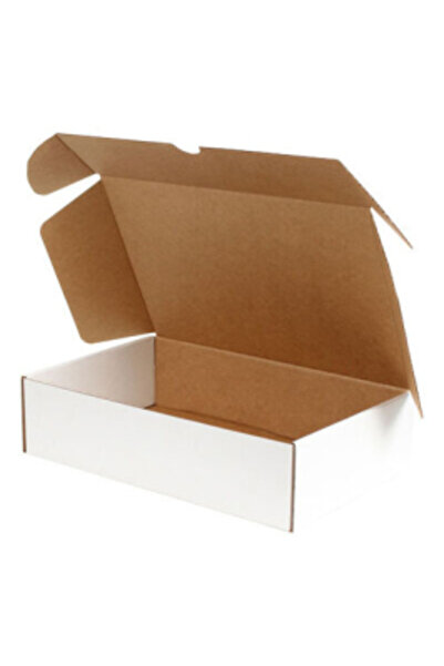 Kolicim 30x20x10cm Kutu - 2 Desi Kutu - Kilitli Kutu - Beyaz - 25 Adet