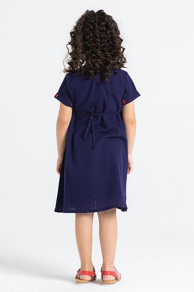 Eliş Şile Bezi Angel Şile Πανί Παιδικό Καλοκαιρινό Φόρεμα Navy Blue Lcvt