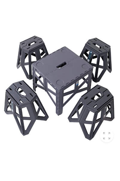 POMSTORE 4+1 TANK KATLANIR SET Portatif Taşıması Kolay Yer Tutmaz Piknik Bahç...