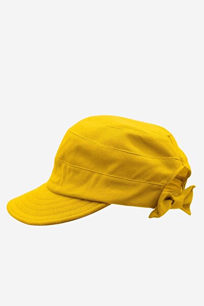 Külah Γυναικείο αντηλιακό καπέλο με φαρδύ γείσο σε κίτρινο χρώμα
