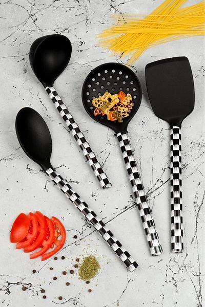 HOMENIVA 4 Piece Patterned Silicone Serving Set