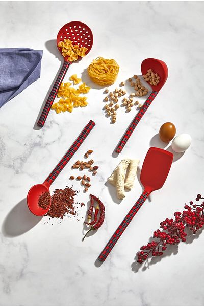 HOMENIVA 4 Piece Patterned Silicone Serving Set
