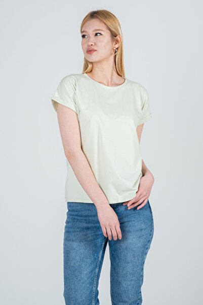 Kyron Γυναικείο μπλουζάκι από 100% βαμβακερό ριγέ χαμηλό μανίκι - με διαφορετ...