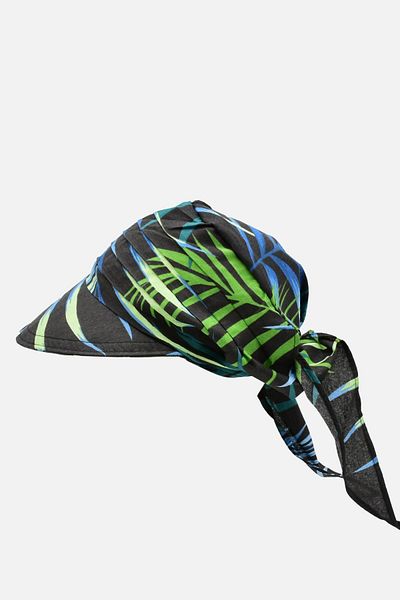 Külah Women's Tie-Up Scarf Brim Patterned Beach Hat