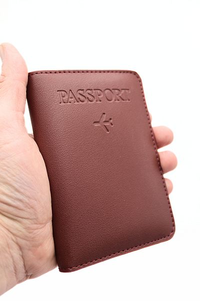 GUZZYLife Vegan Leather Credit Card Holder Burgundy Passport Case with Money Compartment Passport Holder