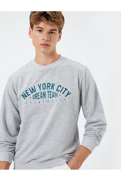 Koton College Sweatshirt Slogan Printed Crew Neck Long Sleeve