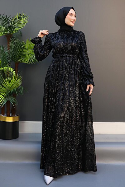 giz astore Pul Payet Kelebek Abiye Siyah