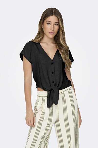 ONLY Onlsiesta Ss Knot Lin Bl Shirt Pnt Noos