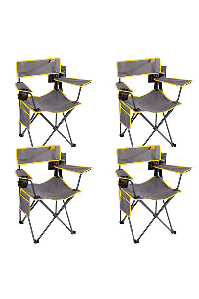 Funky Chairs Camp 2.0 Katlanabilir Kamp Piknik Sandalyesi - Gri/sarı (4 ADET)