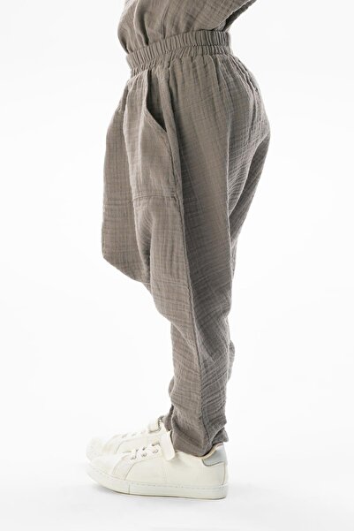 Eliş Şile Bezi Western Summer Muslin Girls' Shalwar Gray Gray