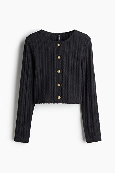 H&M Saç Örgüsü Görünümlü Hırka