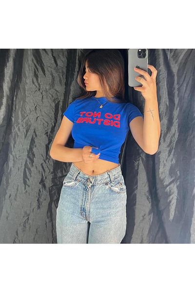 1blood NU DISTURBĂ CROP BABY TEE BLUZ