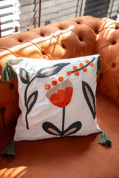SWITA Punch Embroidered Single Decorative Special Design Throw Pillow Cover (panch)