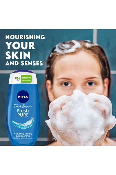 NIVEA NIVEA Fresh Pure Shower Gel, Sea Minerals, Aquatic Scent, 250ml