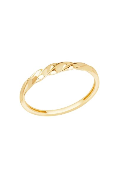 Diamond Line-Gülaylar 14 Ayar Sarı Altın Trend Burgu Yüzük