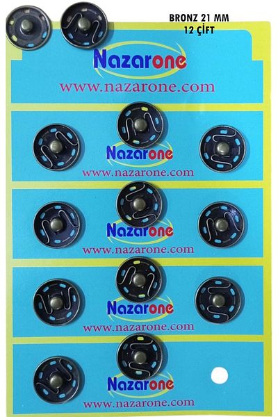 Kezban Tekstil 21mm Bronze(Oxide) Color Fence Hedge Button 12 Pairs