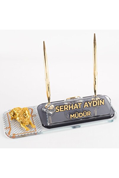 Ofistike Aslan Biblolu Masa Isimlik Desenli Lion Ofis Masa Isimliği Yatan Asl...