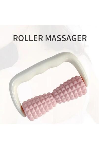 Naturachi Pink Cellulite Massage Roller - Handle Sleeves, 2 Roller Knobs