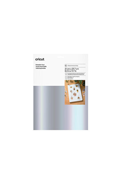 Cricut 2010365 YAZDIRILABİLİR VİNİL 21X29.7CM 10 SAYFA GÜMÜŞ