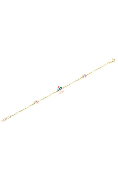 Diamond Line-Gülaylar 14 Ayar Altın Kız Çocuk Bileklik
