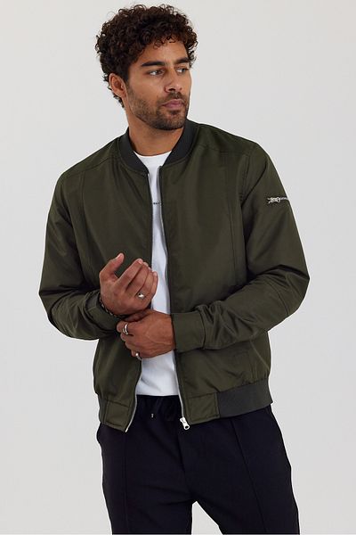 İLKCET MODA Unisex Premium Khaki Regular Bomber Jacket