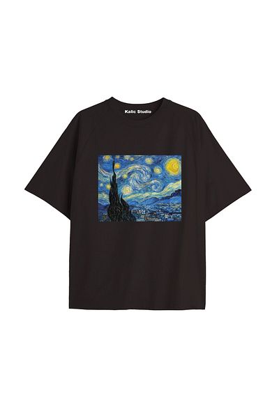 Kalic Studio Unisex Van Gogh Printed Oversize T-shirt
