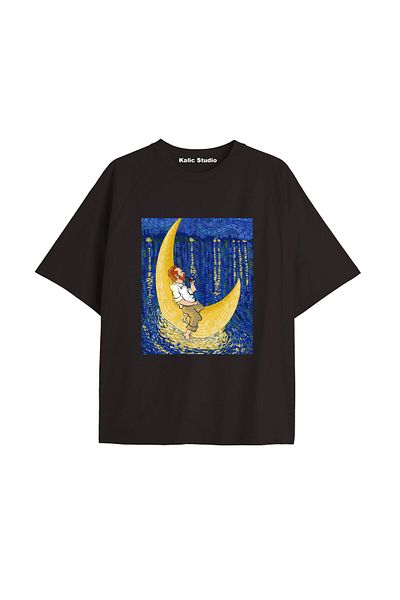 Kalic Studio Unisex Van Gogh Printed Oversize T-shirt