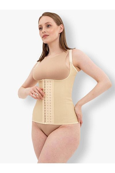 MİSTİRİK Corset din latex pentru fermitate postpartum model Trigoso cu bretele in 4 etape Culoare piele