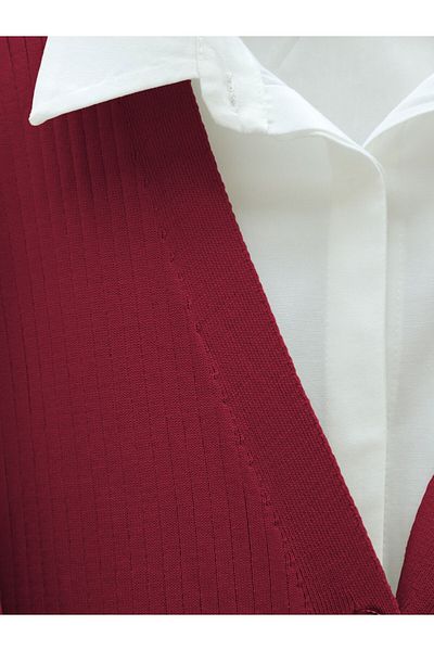 Modamorfo Buttoned Ribbed Knitwear Cardigan -Red