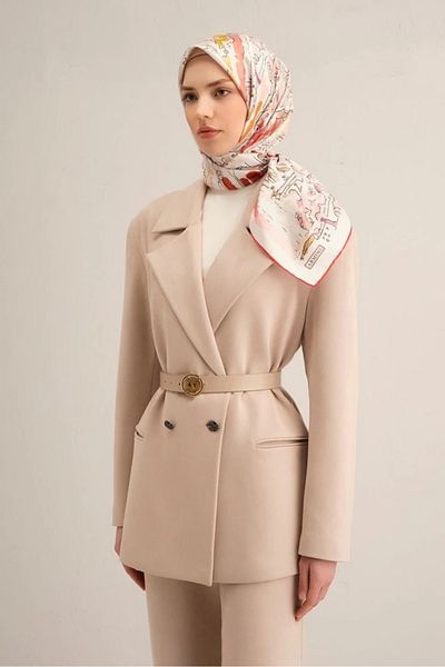 Armine Eșarfă din twill de mătase pură cu model, model nr: 9349-32