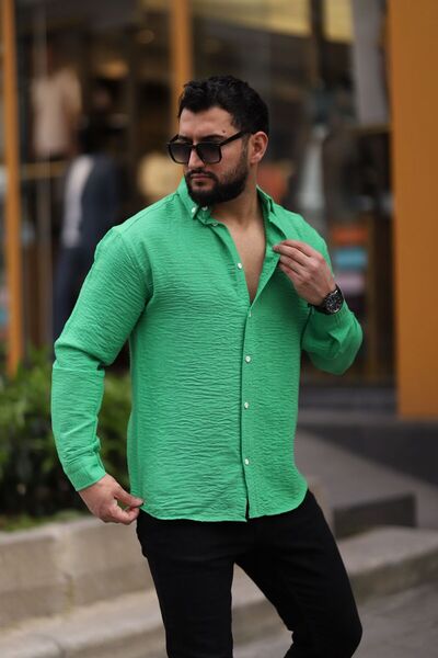 Dr Dnm Remix Ανδρικό καλοκαιρινό πουκάμισο με μακρυμάνικο λουκ από 100% βαμβάκι